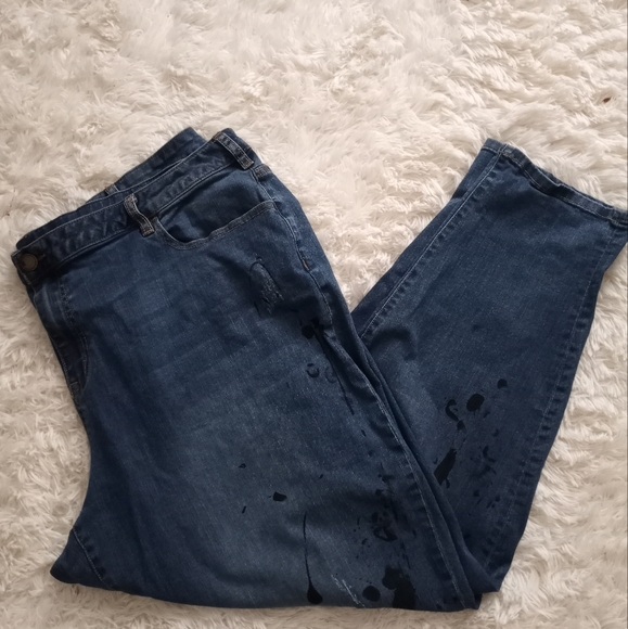 Lane Bryant Denim - Lane Bryant Distressed Paint Splatter Jeans sz 28